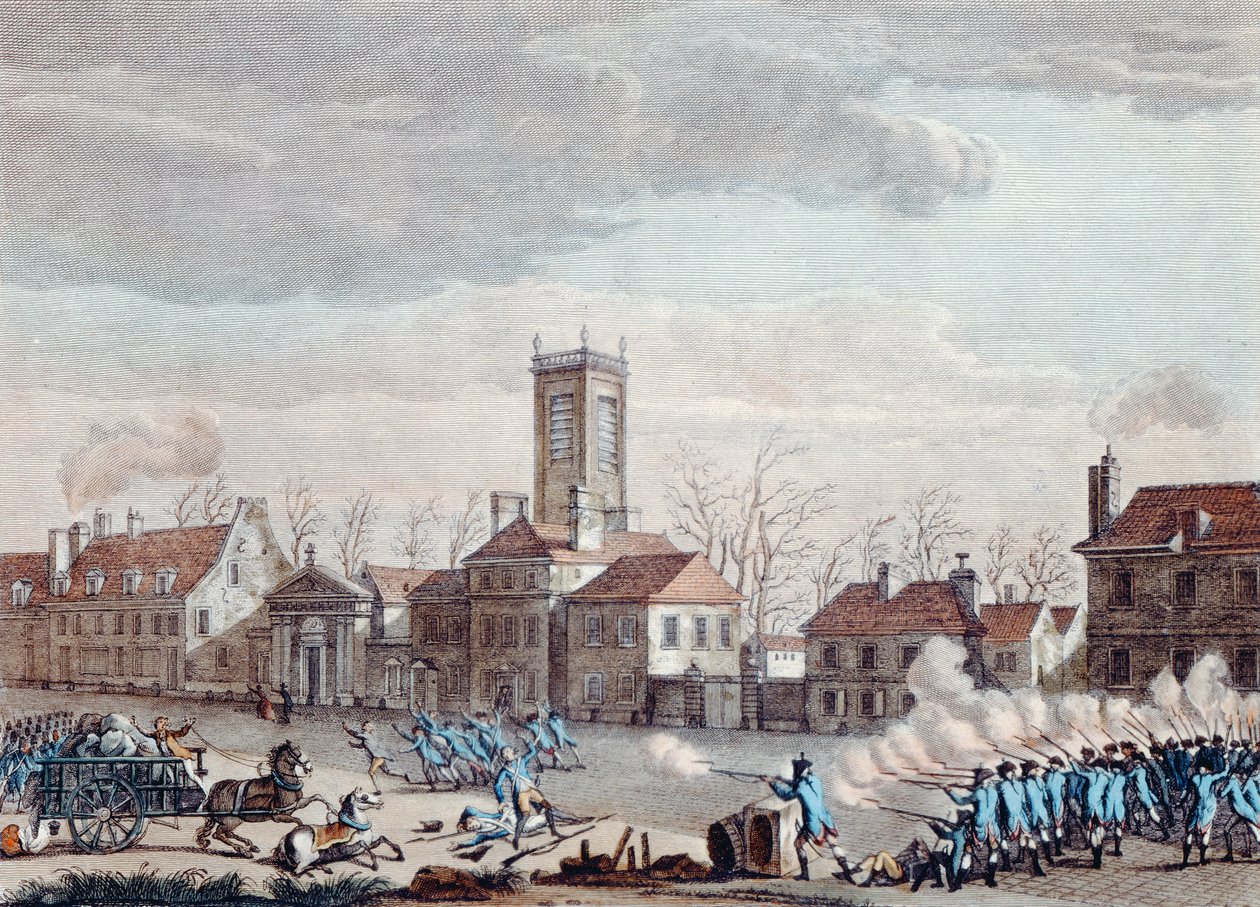 Taistelu Eglise de la Chapellen edessä, Pariisissa. Fermiers Generaux