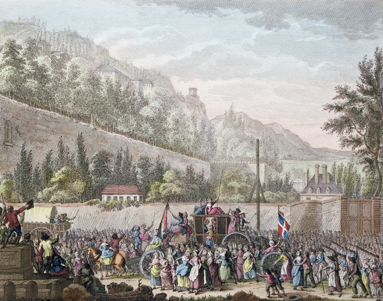 Les Hallesin naiset Auteuilissa tuodessaan Ranskan kuninkaallisen perheen Versailles