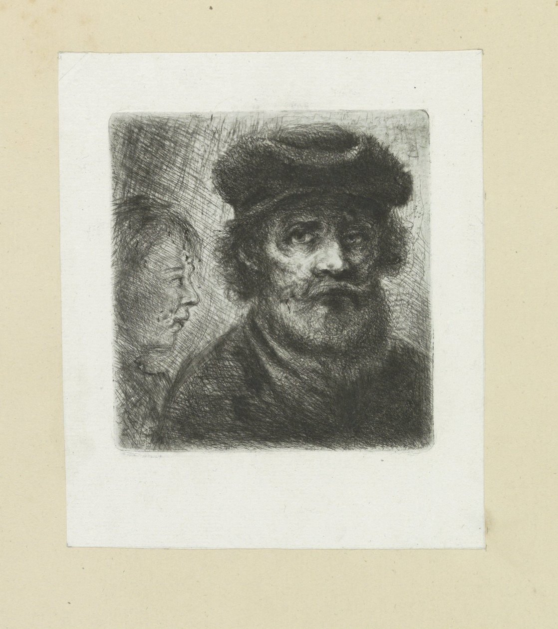 Jonge man in bebaarde man The Compleat Work of Etchings de John Chalon / Oeuvre Complette des Eaux Fortes per Jean Chalon (títol de la sèrie) finlandès tekijältä Jan Chalon