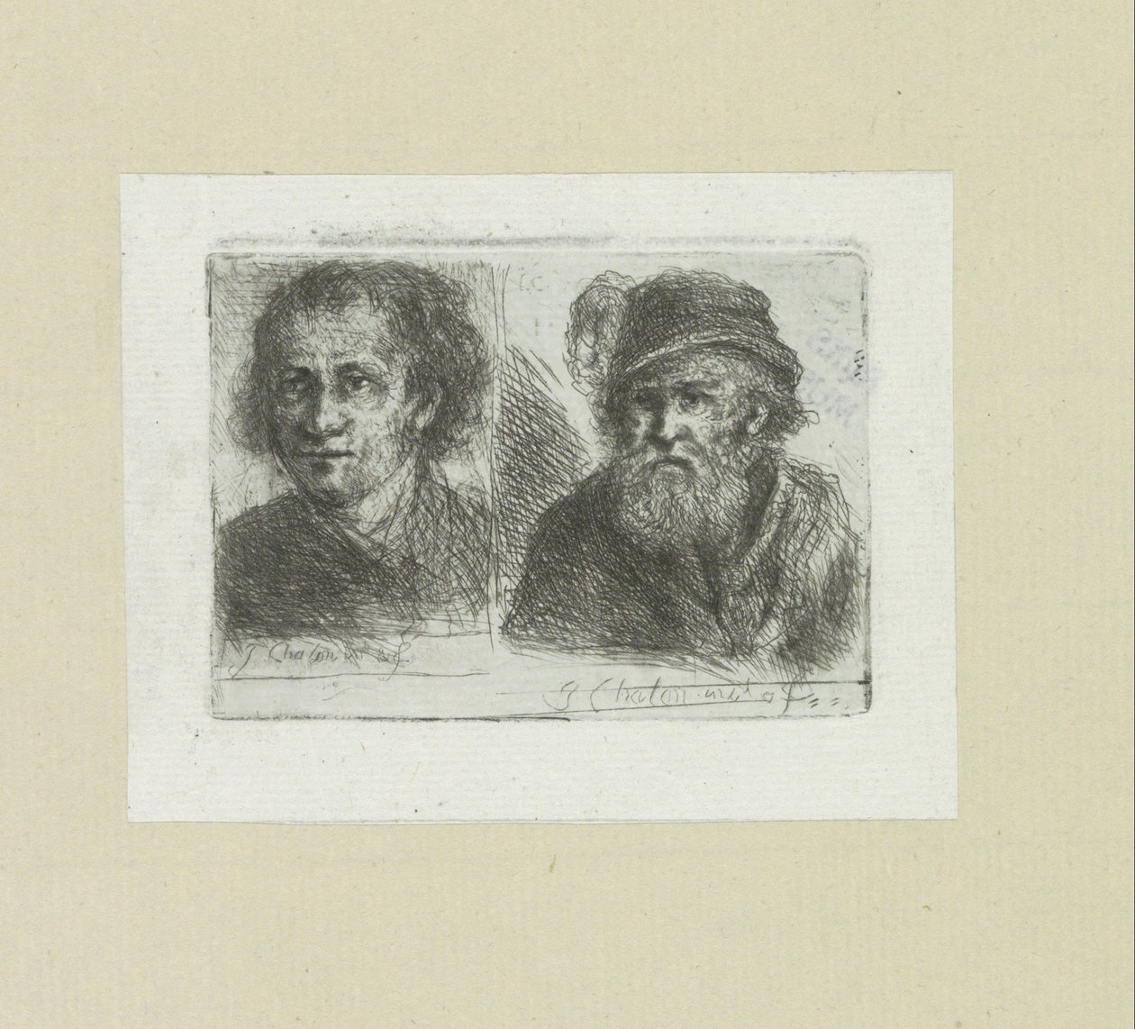Twee mannen John Chalonin etsausten täydellinen työ / Oeuvre Complette des Eaux Fortes par Jean Chalon (sarjan nimi) tekijältä Jan Chalon