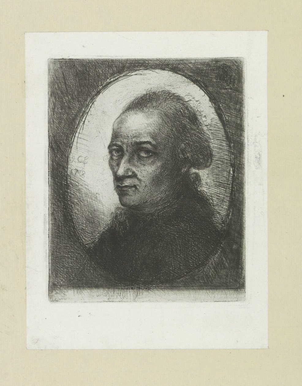 Zelfportret van Jan Chalon John Chalonin etsausten täydellinen työ / Oeuvre Complette des Eaux Fortes par Jean Chalon (sarjan nimi) tekijältä Jan Chalon