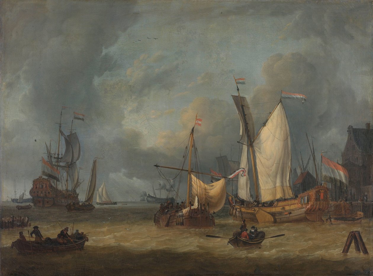 Myrsky (laivoja satamassa kovassa tuulessa) tekijältä Jan Claesz. Rietschoof