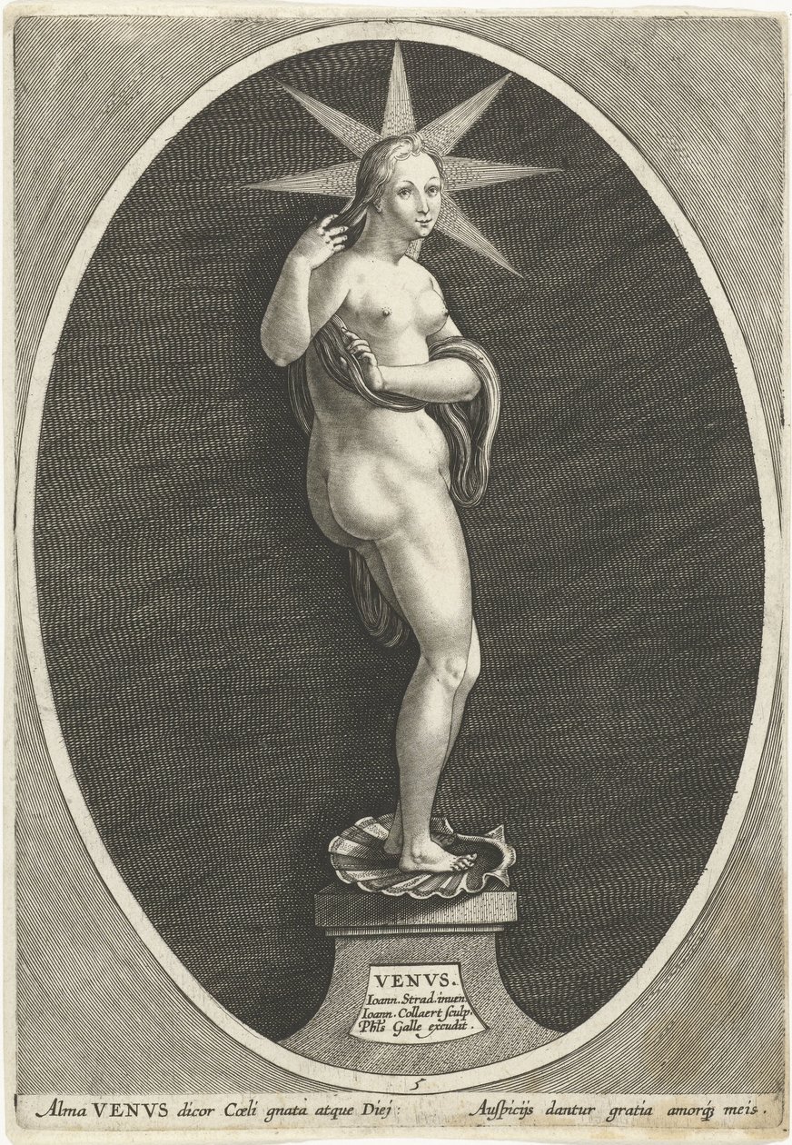 Venus Venvs (otsikko objektissa) Zeven the good planet (sarjan nimi) Septem Planetae (sarjan nimi) tekijältä Jan Collaert (II)