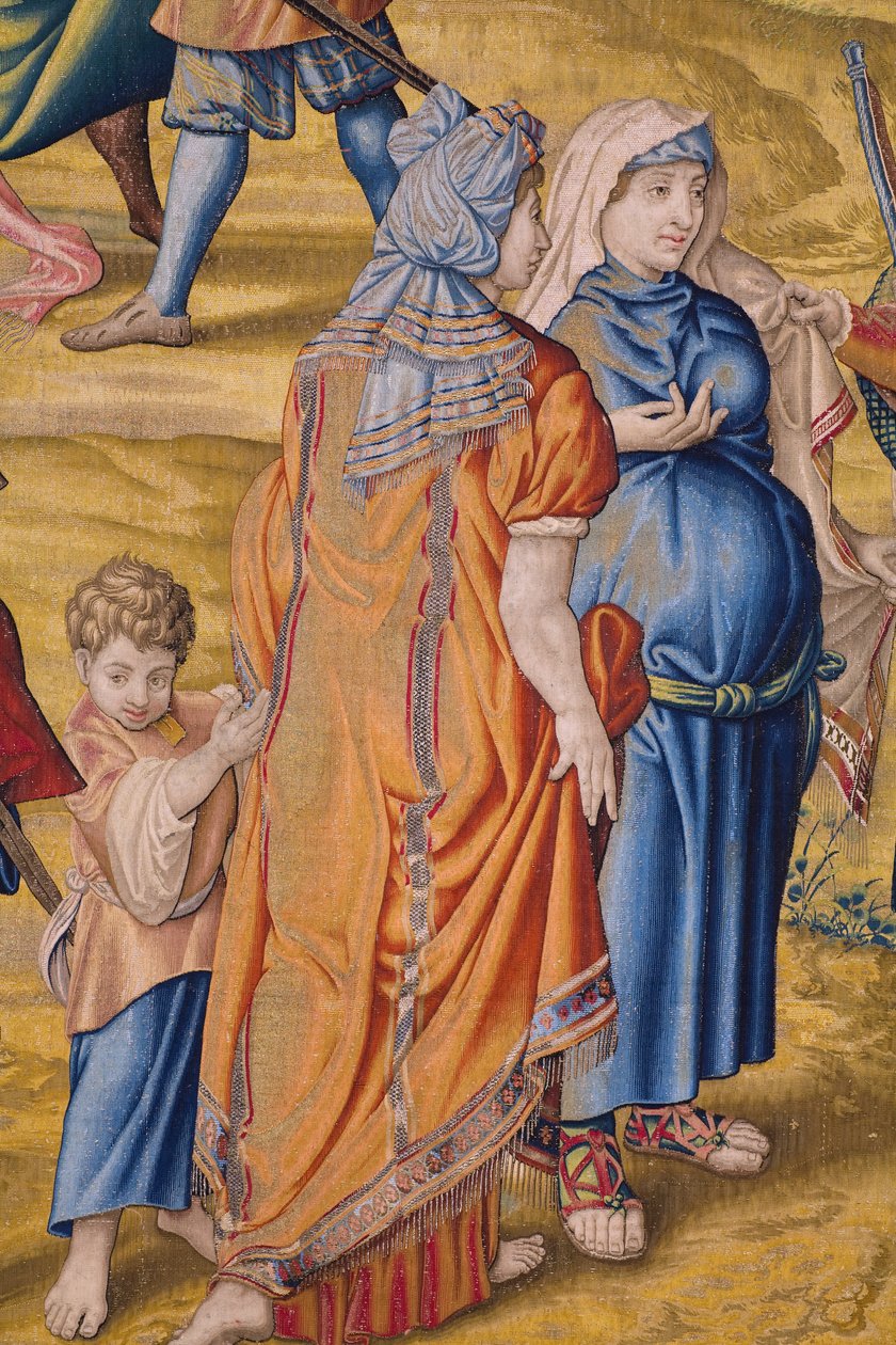 Flanderin kuvakudos. Sarja Tunisin valloitus: Tunisin ryöstö. Sarjakuvapiirtäjä Jan Cornelisz Vermeyen. Studio Willem de Pannemaker, Bryssel. Noin 1545. Yksityiskohta. tekijältä Jan Cornelisz Vermeyen