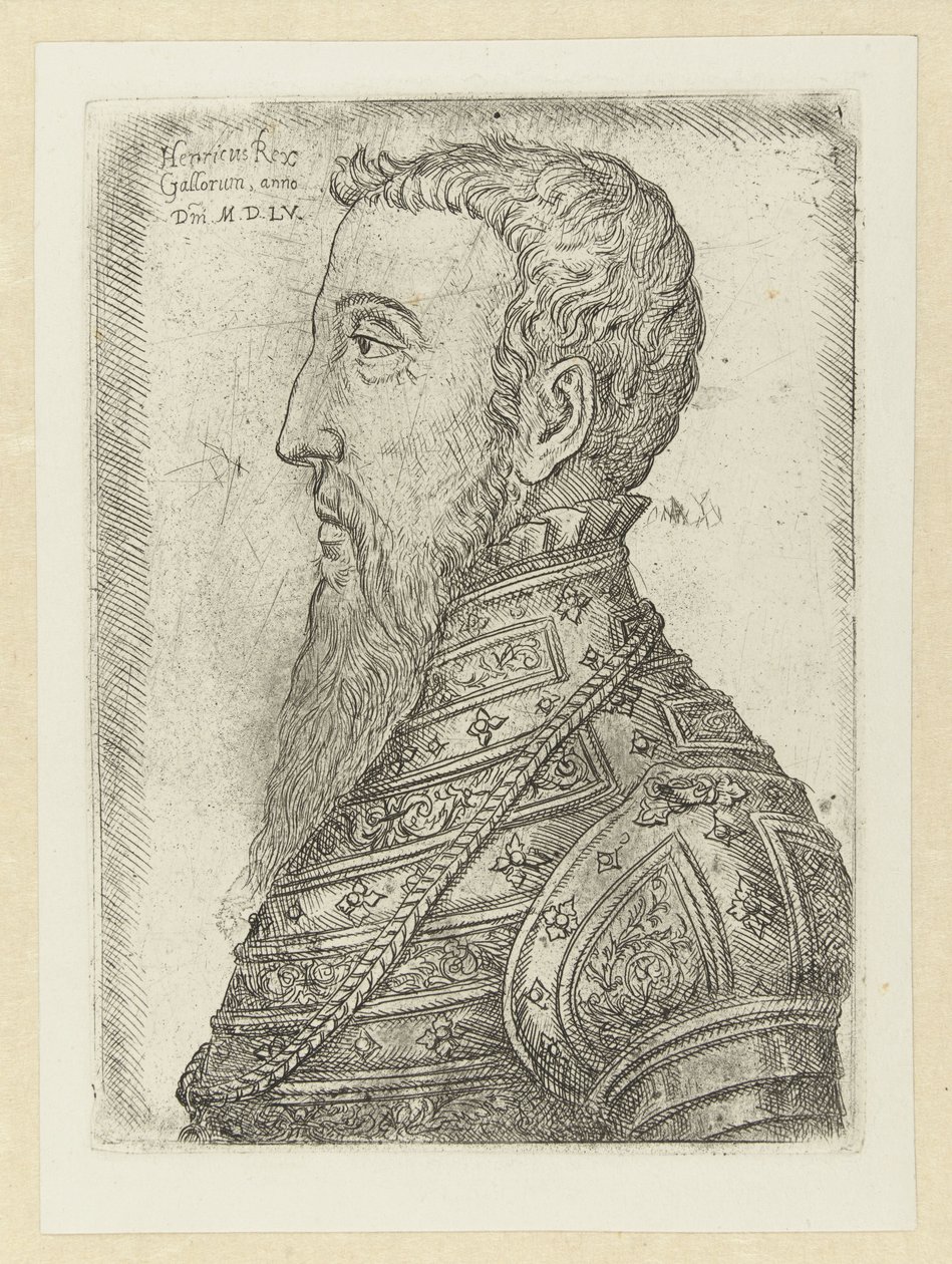 Portret van Hendrik II Henry King of the Galls (otsikko esineessä) tekijältä Jan Cornelisz Vermeyen