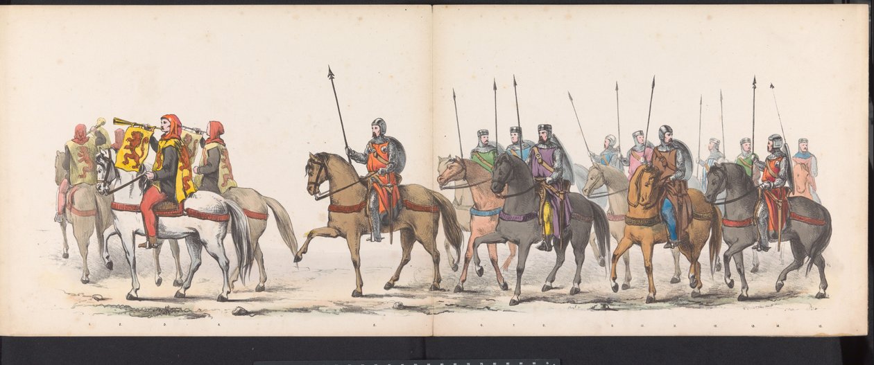 Leidenin opiskelijoiden naamiaiset, 1865 (levy 1) Leidenin opiskelijakunnan jäsenten pukukulkue 6. kesäkuuta 1865 Leidsche Hoogeschool -koulun 290-vuotisjuhlan kunniaksi, ja kuvassa: hollantilaisten tuloa tekijältä Jan Daniël Cornelis Carel Willem baron de Constant Rebecque