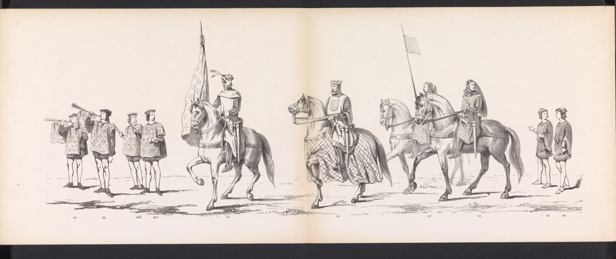 Leidenin opiskelijoiden naamiaiset, 1865 (levy 11) Leidenin opiskelijakunnan jäsenten pukukulkue 6. kesäkuuta 1865 Leidsche Hoogeschoolin 290-vuotisjuhlan kunniaksi, kuvassa: hollantilaisten b. tekijältä Jan Daniël Cornelis Carel Willem baron de Constant Rebecque