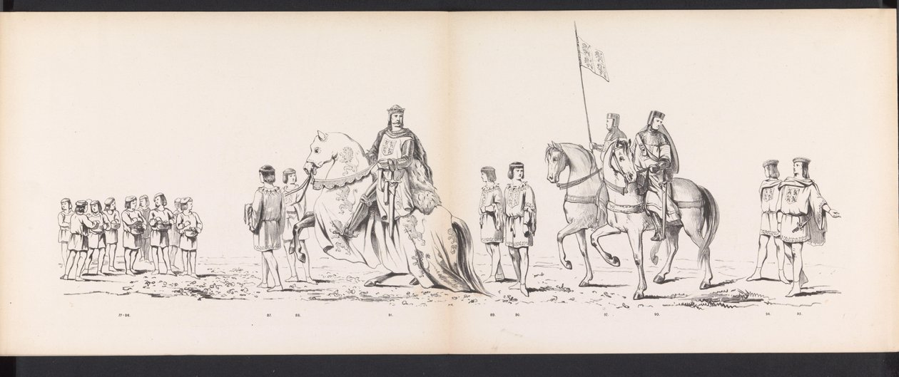 Leidenin opiskelijoiden naamiaiset, 1865 (levy 7) Leidenin opiskelijakunnan jäsenten pukukulkue 6. kesäkuuta 1865 Leidsche Hoogeschool -koulun 290-vuotisjuhlan kunniaksi, kuvassa: hollantilaisten tulo tekijältä Jan Daniël Cornelis Carel Willem baron de Constant Rebecque