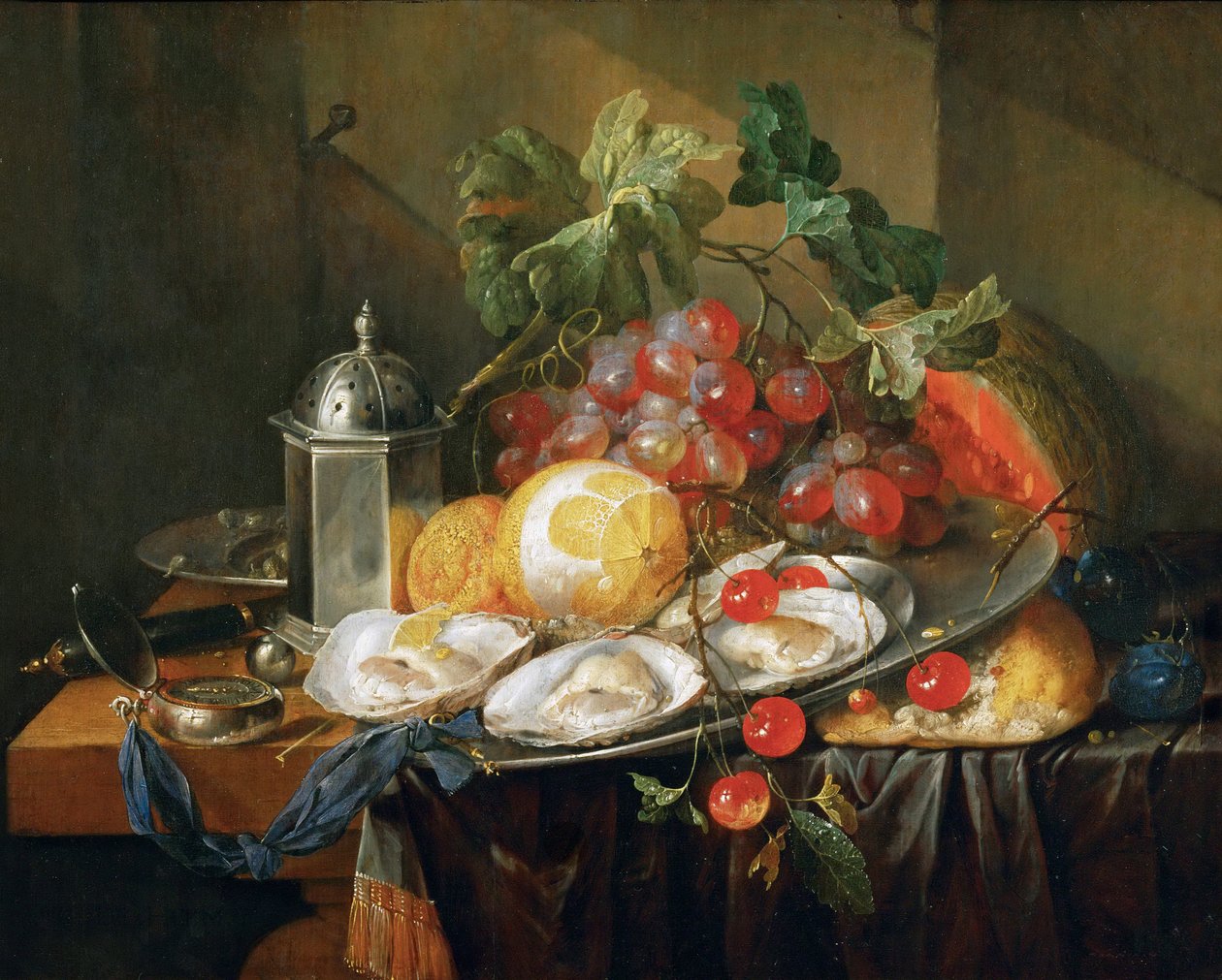Barokki: Nature morte de petit dejeuner - Aamiaisasetelma, Heem, Jan Davidsz. de (1606-1684) tekijältä Jan Davidsz de Heem