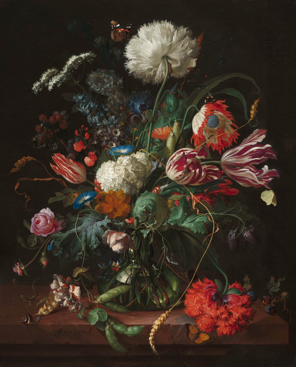 Kukkimaljakko, c. 1660. tekijältä Jan Davidsz de Heem