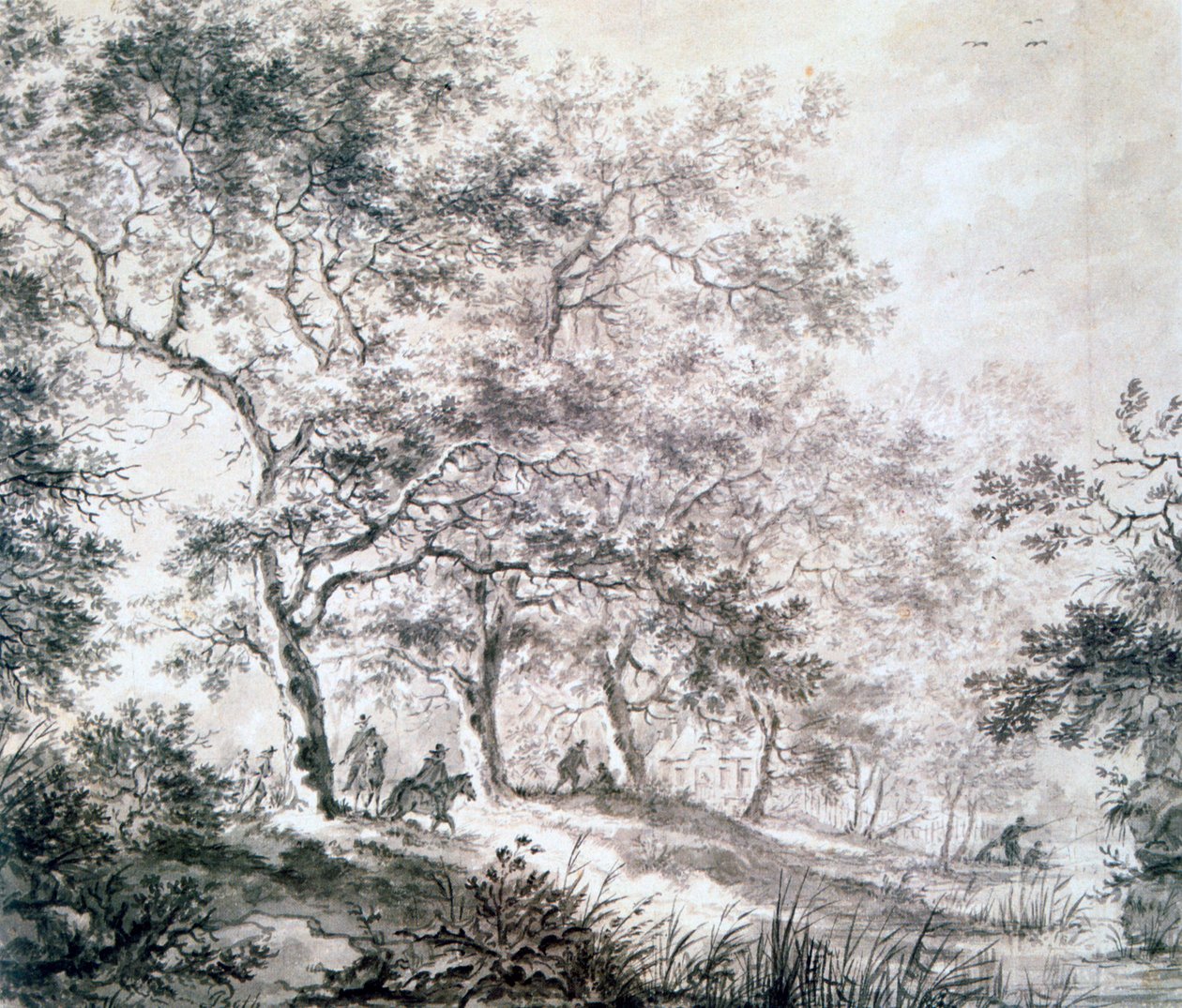 Ryhmä puita veden äärellä, 1643 tekijältä Jan Dirksz Both