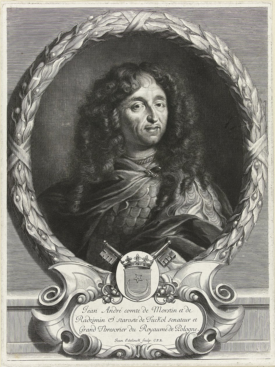 Runoilija Jan Andrzej Morsztynin muotokuva 1621-1693, 1670-luku tekijältä Jan Edelinck
