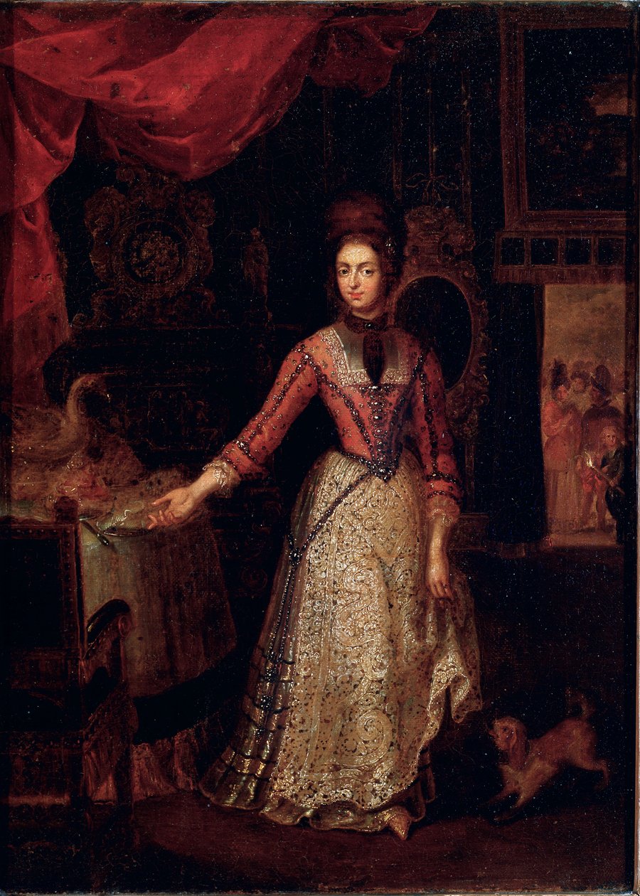 Anna Maria Luisa de Mediciksen (1667-1743) muotokuva Jan Frans Van Douvenin (1656-1727) maalaus noin 1700 Galleria Palatina, galleria degli Uffizi, Firenze - Anna Maria Luisa de