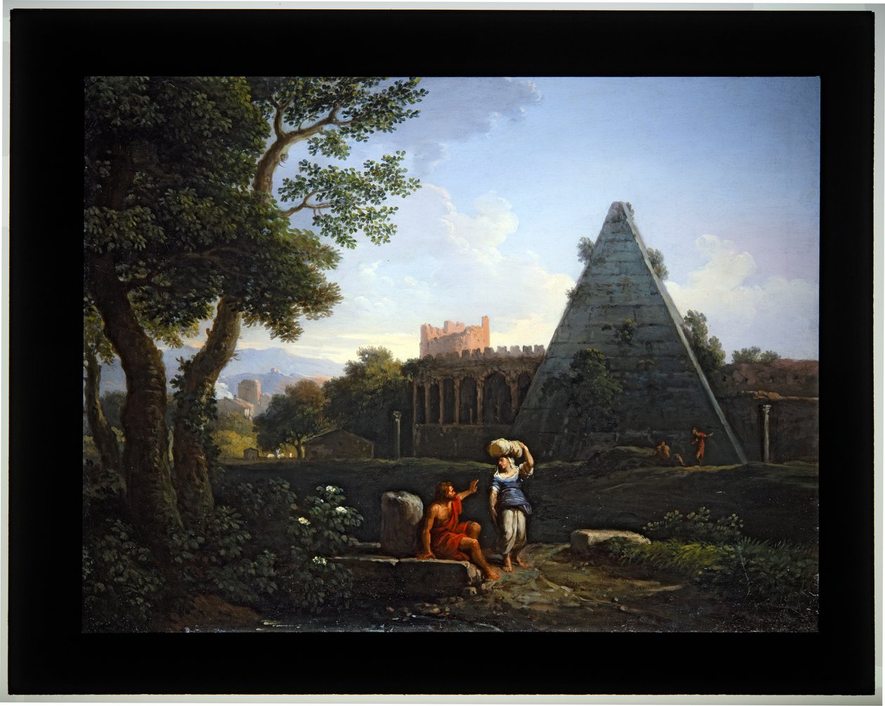 Neljän Cappricion sarja; (3) Cestiuksen pyramidi (kangas) tekijältä Jan Frans van (1662 1749) Bloemen
