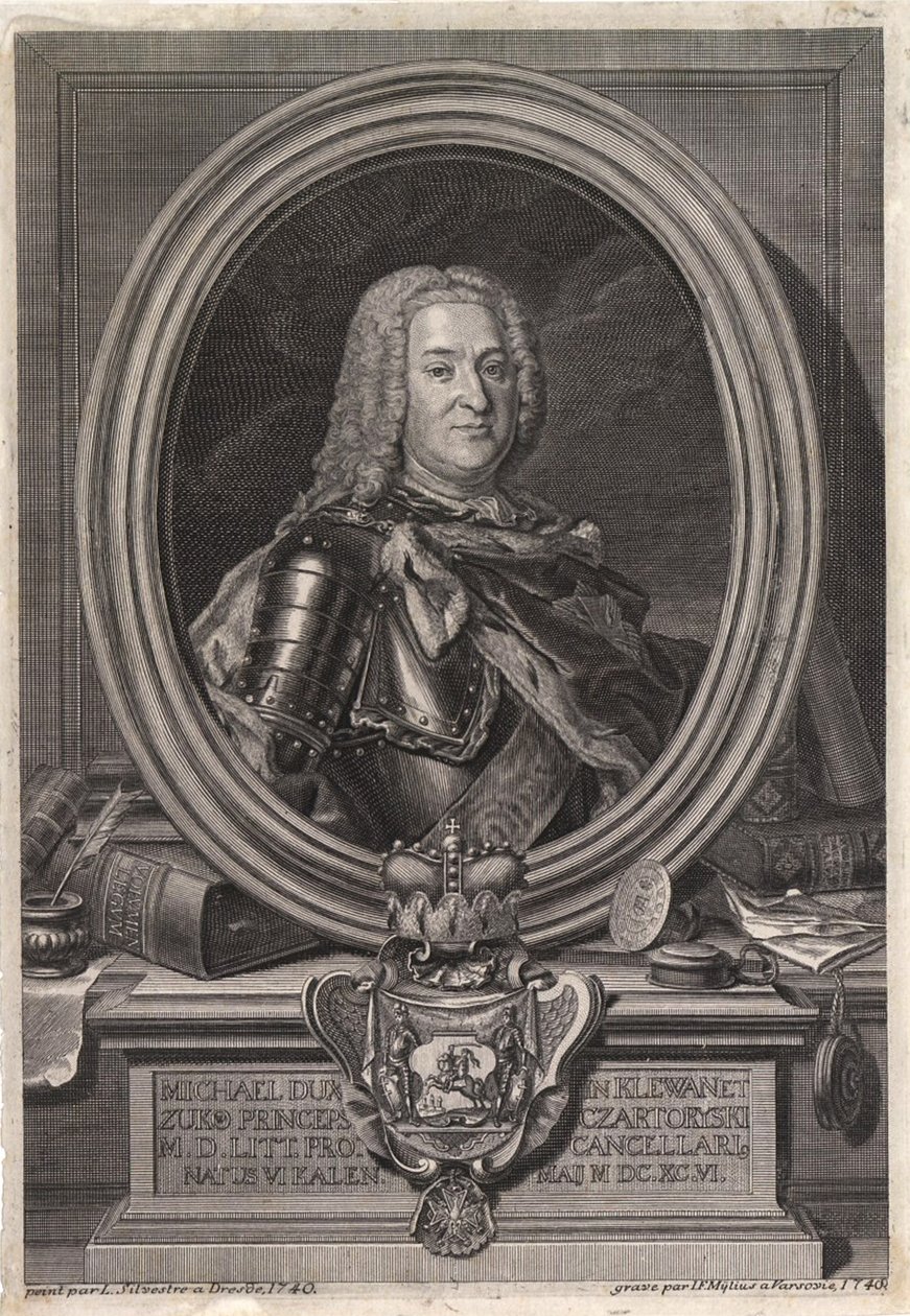 Prinssi Michal Fryderyk Czartoryskin muotokuva 1696-1775, 1700-luvun puoliväli. tekijältä Jan Fryderyk Mylius