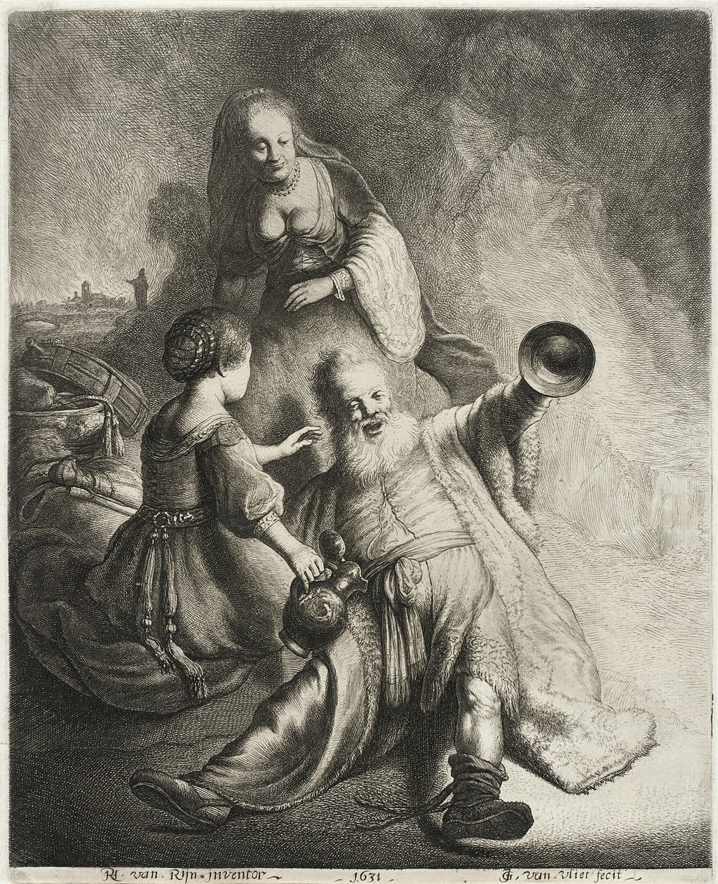 Loot ja hänen tyttärensä, 1631 tekijältä Jan Georg van Vliet