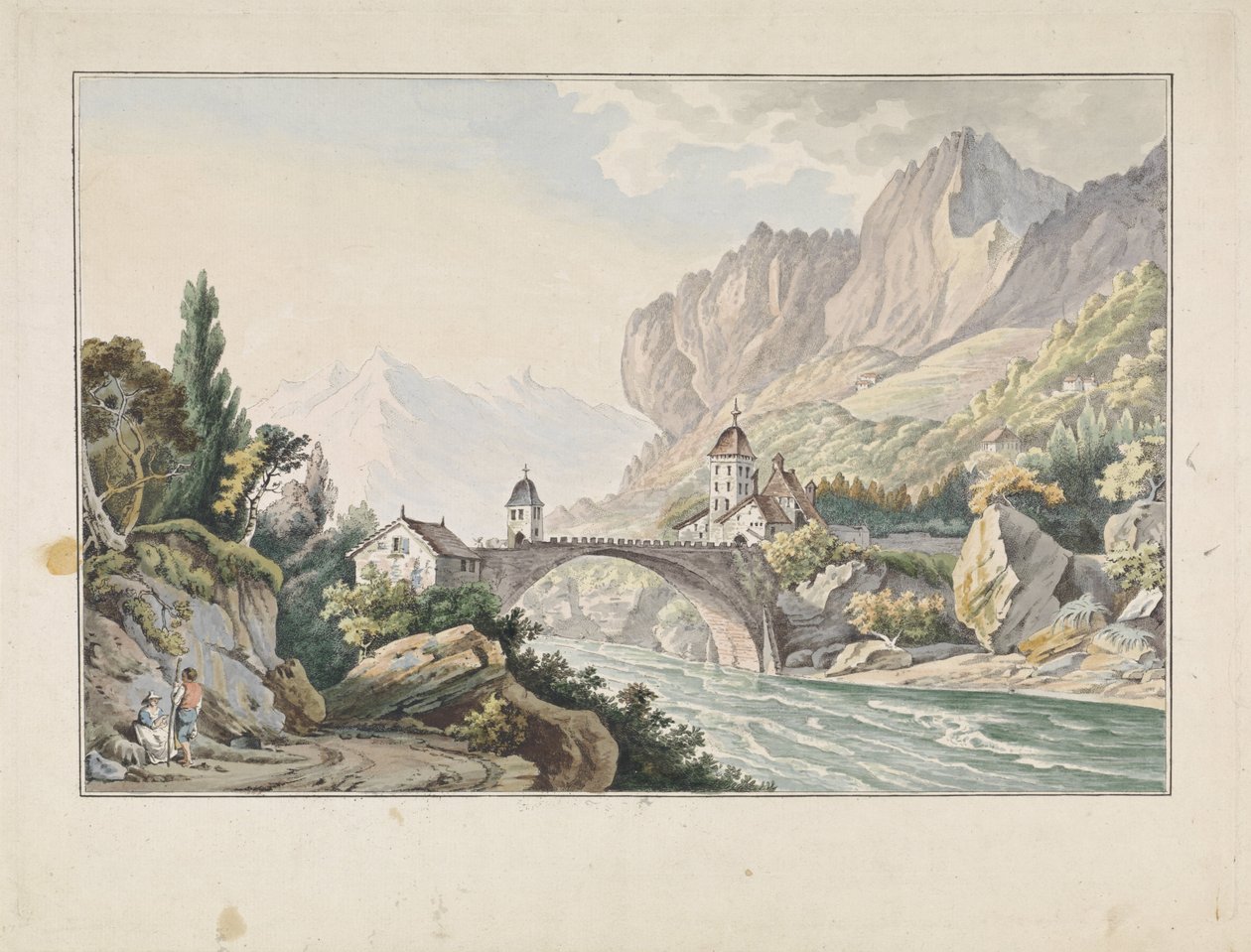 Näkymä Saint Mauricen sillalle Sveitsissä tekijältä Jan Gerard Waldorp