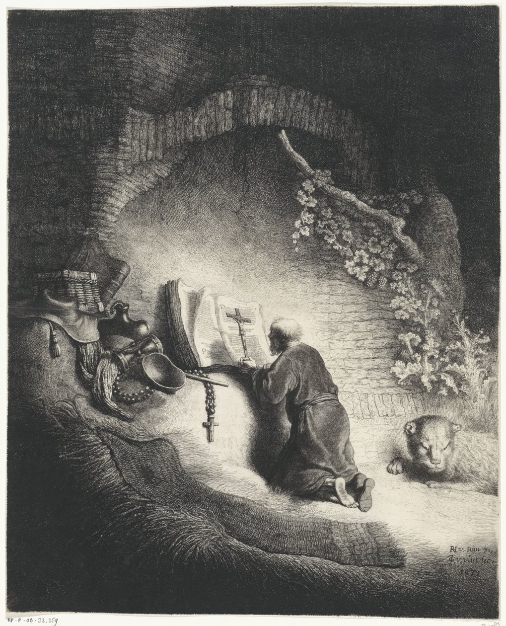 H. Hieronymus in gebed tekijältä Jan Gillisz. van Vliet