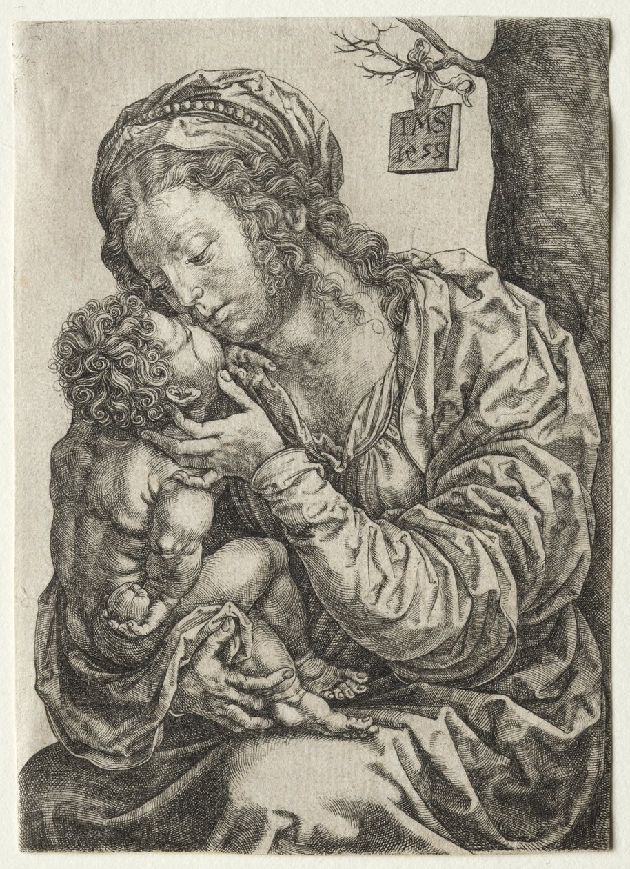 Neitsyt istuu puun juurella, 1522. tekijältä Jan Gossaert