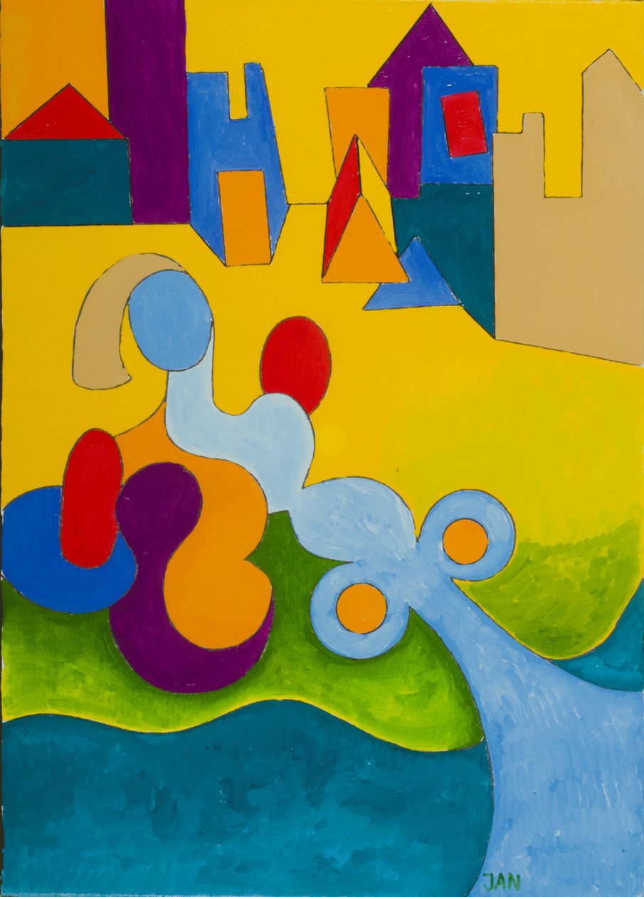 Auringonottoa kaupungin laidalla, 2009 (öljy kankaalle) tekijältä Jan Groneberg