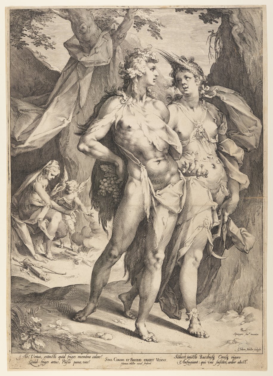 Bacchus ja Ceres jättävät Venuksen (Sine Cerere et Baccho Friget Venus) tekijältä Jan Harmensz. Muller