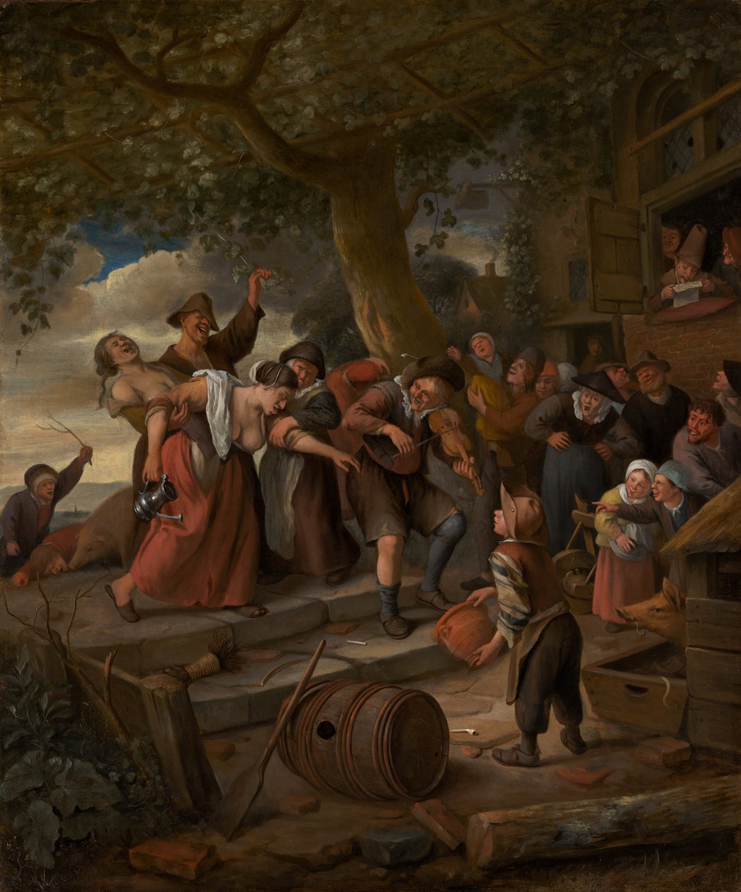 A Pig Belongs in Sty, n. 1673-5 tekijältä Jan Havicksz. Steen