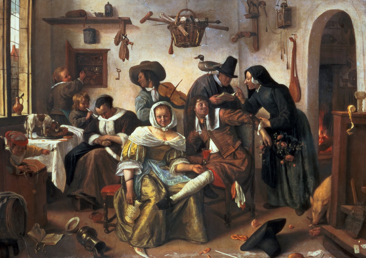 "Varo luksusta", n.1663 tekijältä Jan Havicksz. Steen