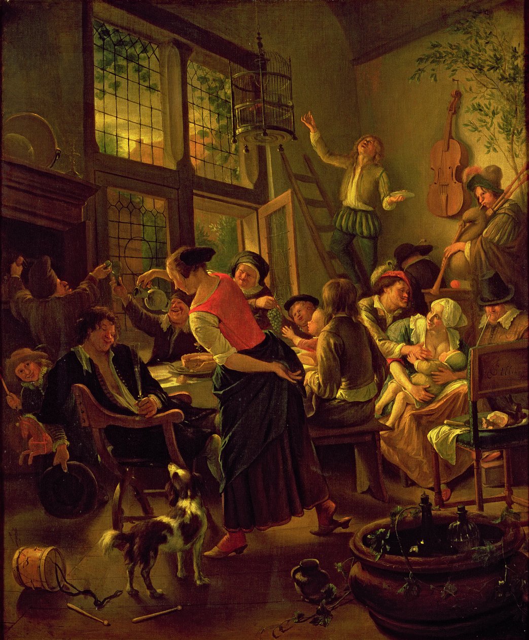 Perheateria (öljy kankaalle) tekijältä Jan Havicksz. Steen