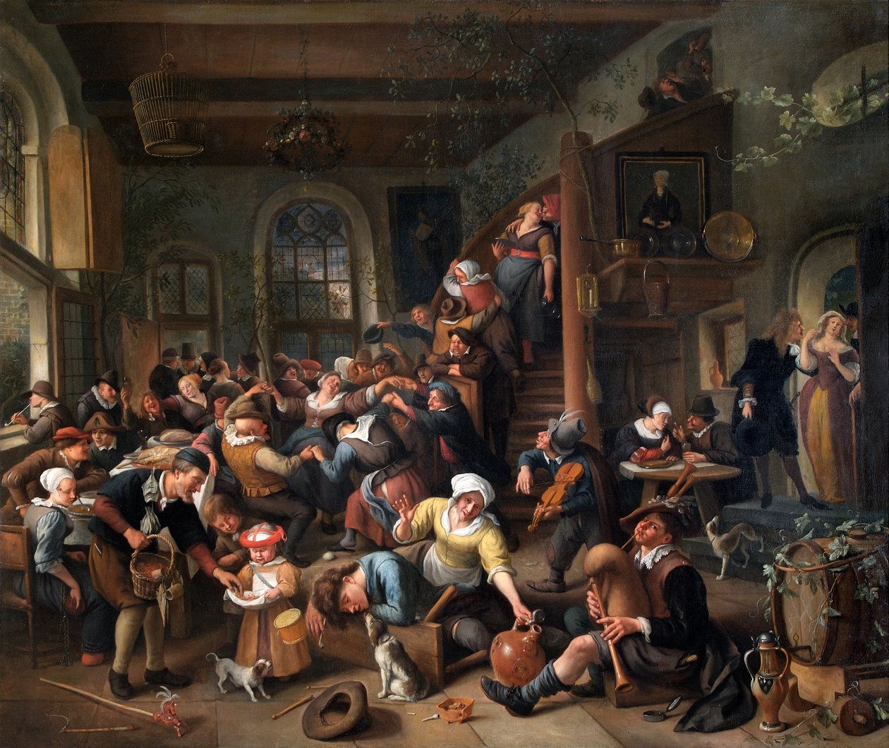 Munatanssi: talonpojat iloitsemassa majatalossa tekijältä Jan Havicksz. Steen