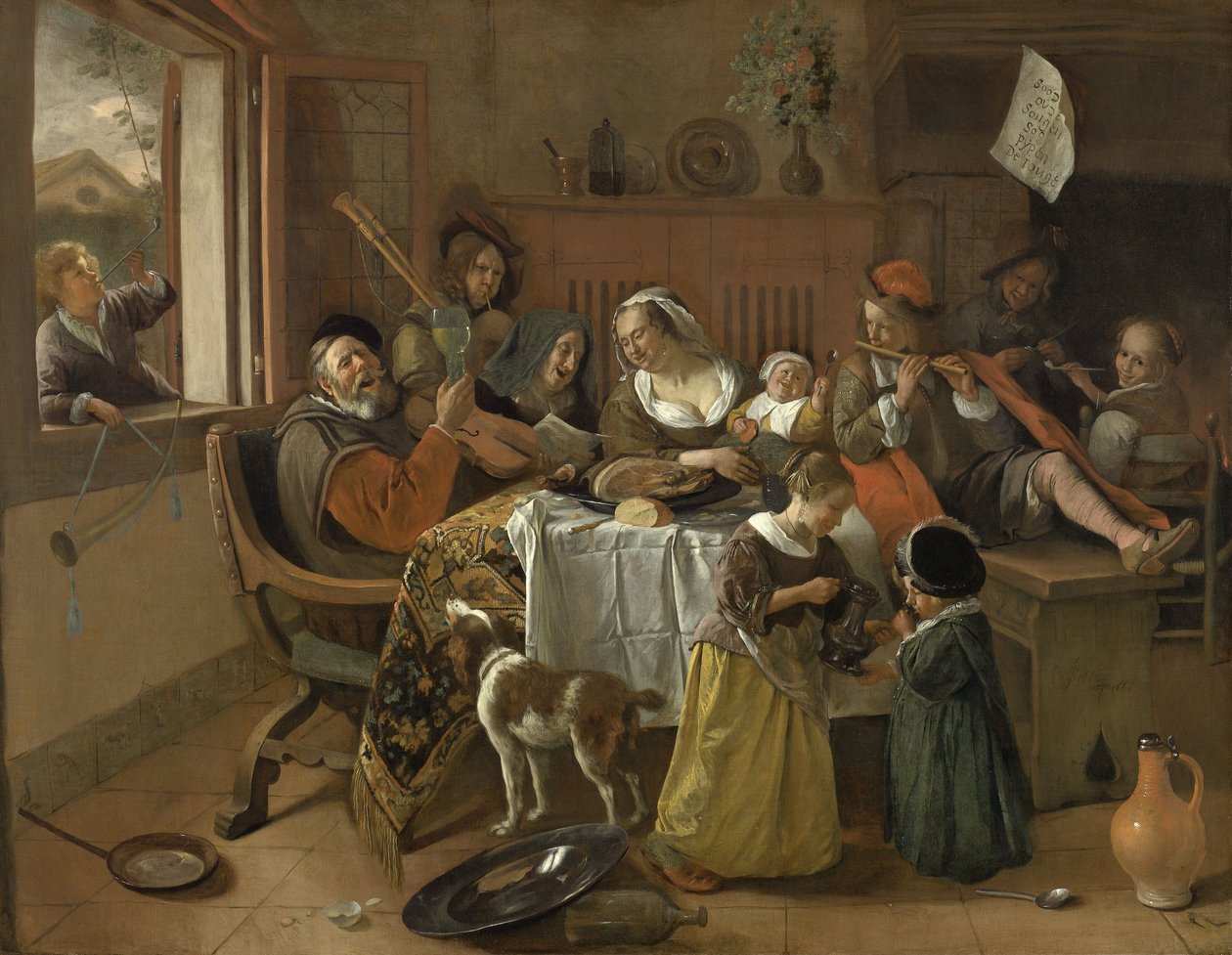Iloinen perhe tekijältä Jan Havicksz. Steen