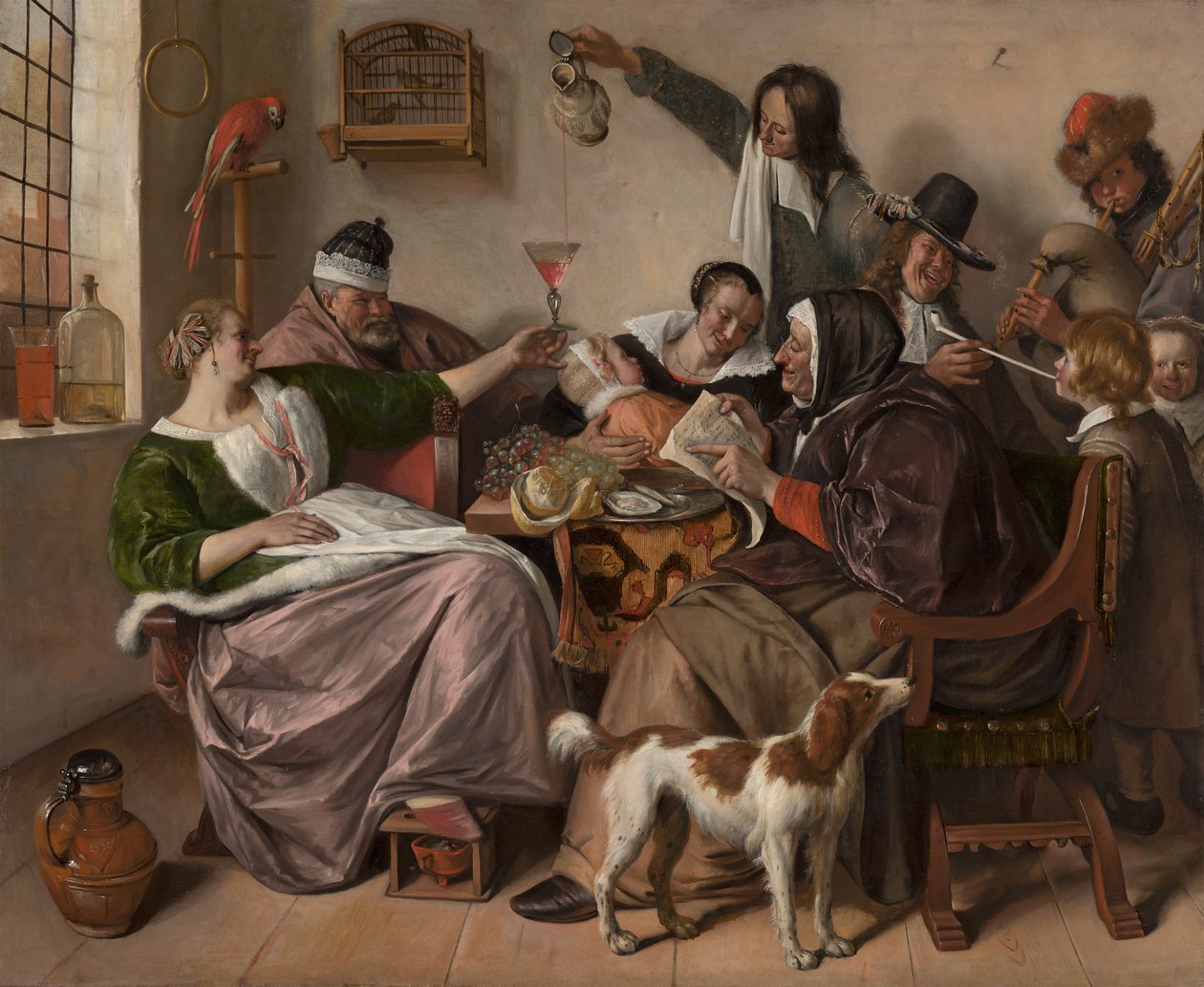 Tapa, jolla sen kuulet, on tapasi laulaa, n. 1665 (öljy kankaalle) tekijältä Jan Havicksz. Steen