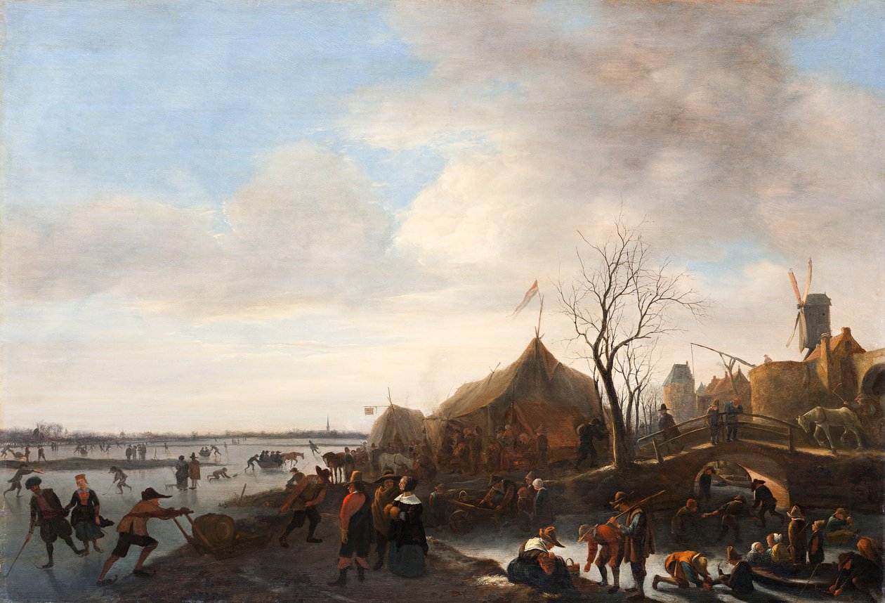 Talvikohtaus, noin 1650 (öljy paneelille) tekijältä Jan Havicksz. Steen