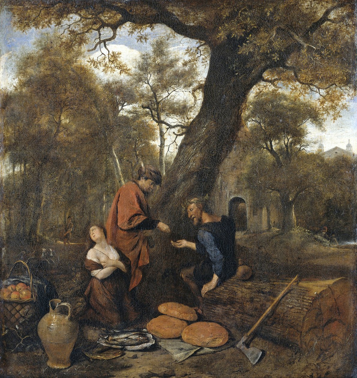 Erysichthon myy tyttärensä Mestran, 1660 tekijältä Jan Havickszoon Steen