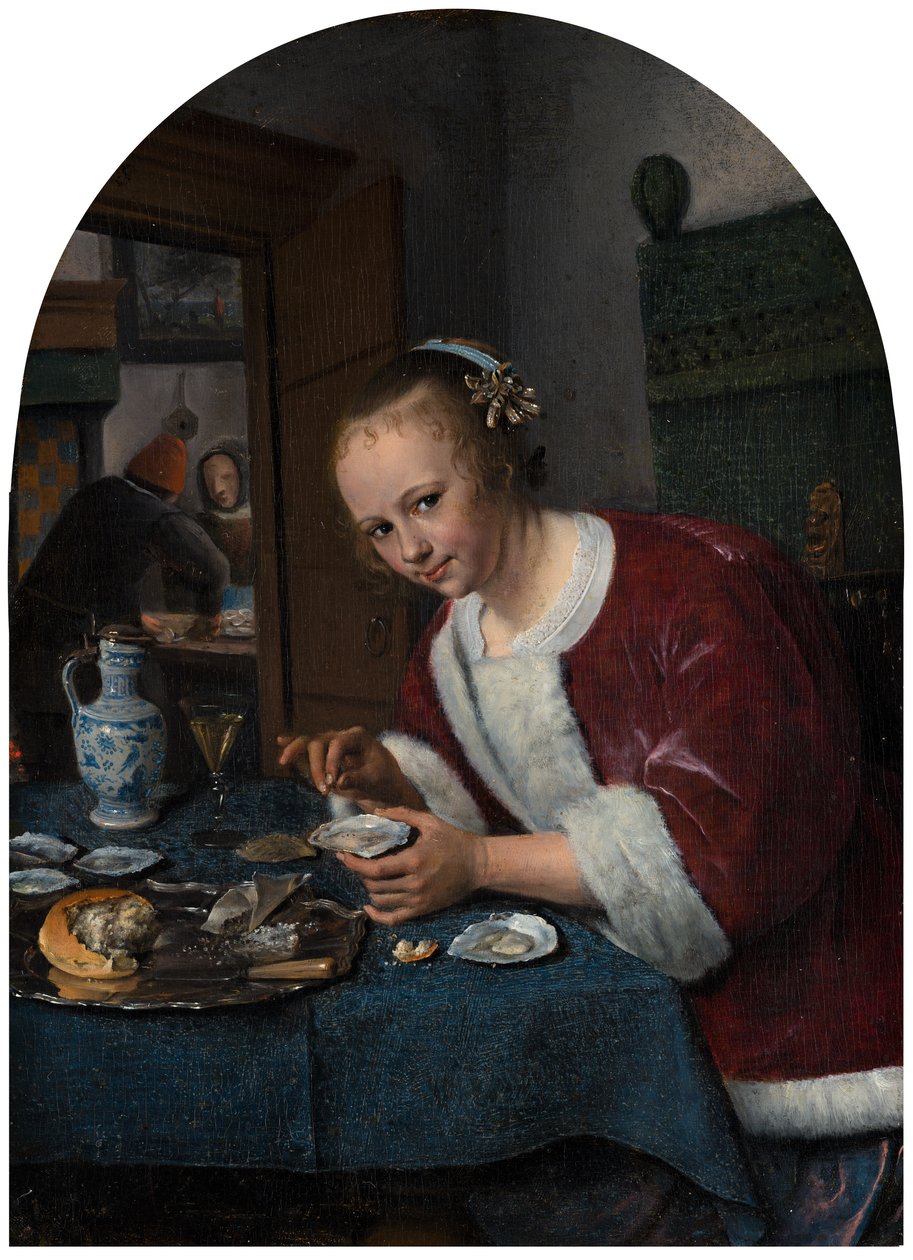 Tyttö syö ostereita, n. 1658-1660 tekijältä Jan Havickszoon Steen