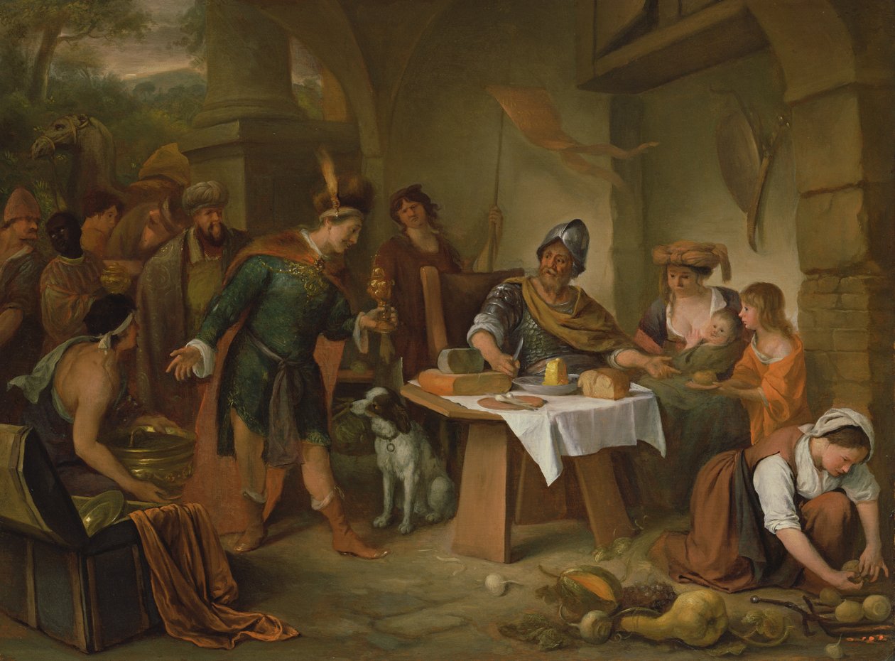 Manius Curius Dentatus ja Samnite-suurlähettiläät tekijältä Jan Havickszoon Steen