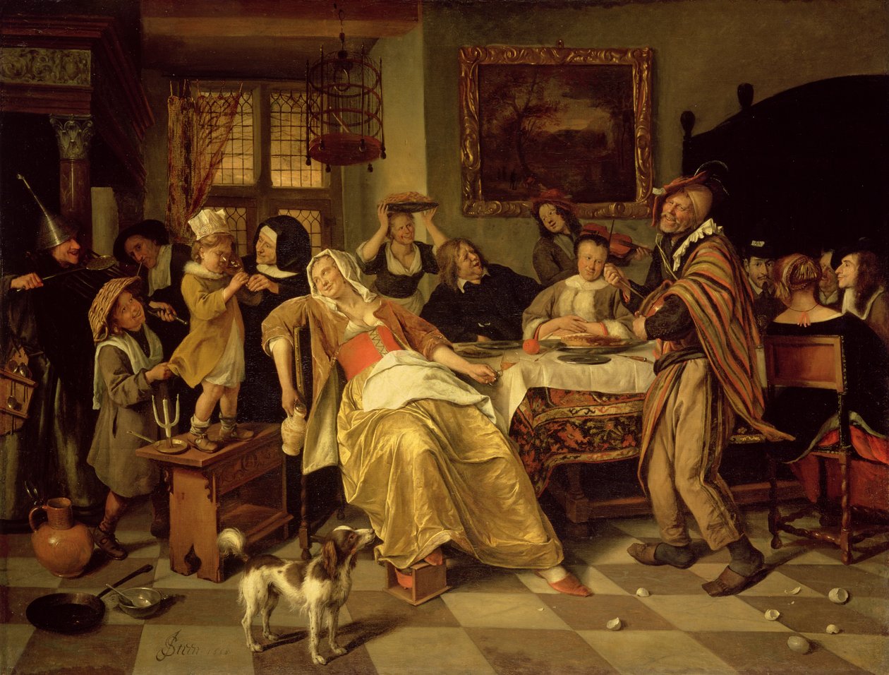 Papujuhla, 1668 tekijältä Jan Havickszoon Steen