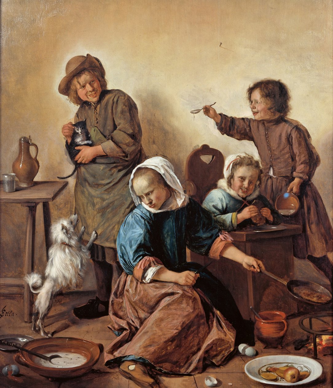 Lasten ateria, noin 1665. tekijältä Jan Havickszoon Steen