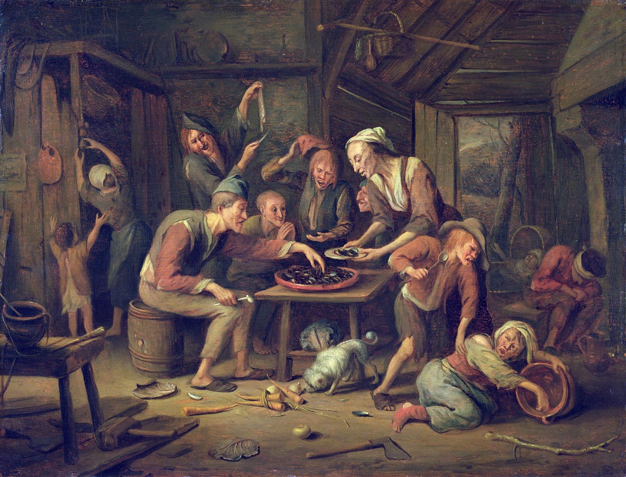 Huonekalut ja erilaiset esineet 1100- ja 1300-luvuilta tekijältä Jan Havickszoon Steen