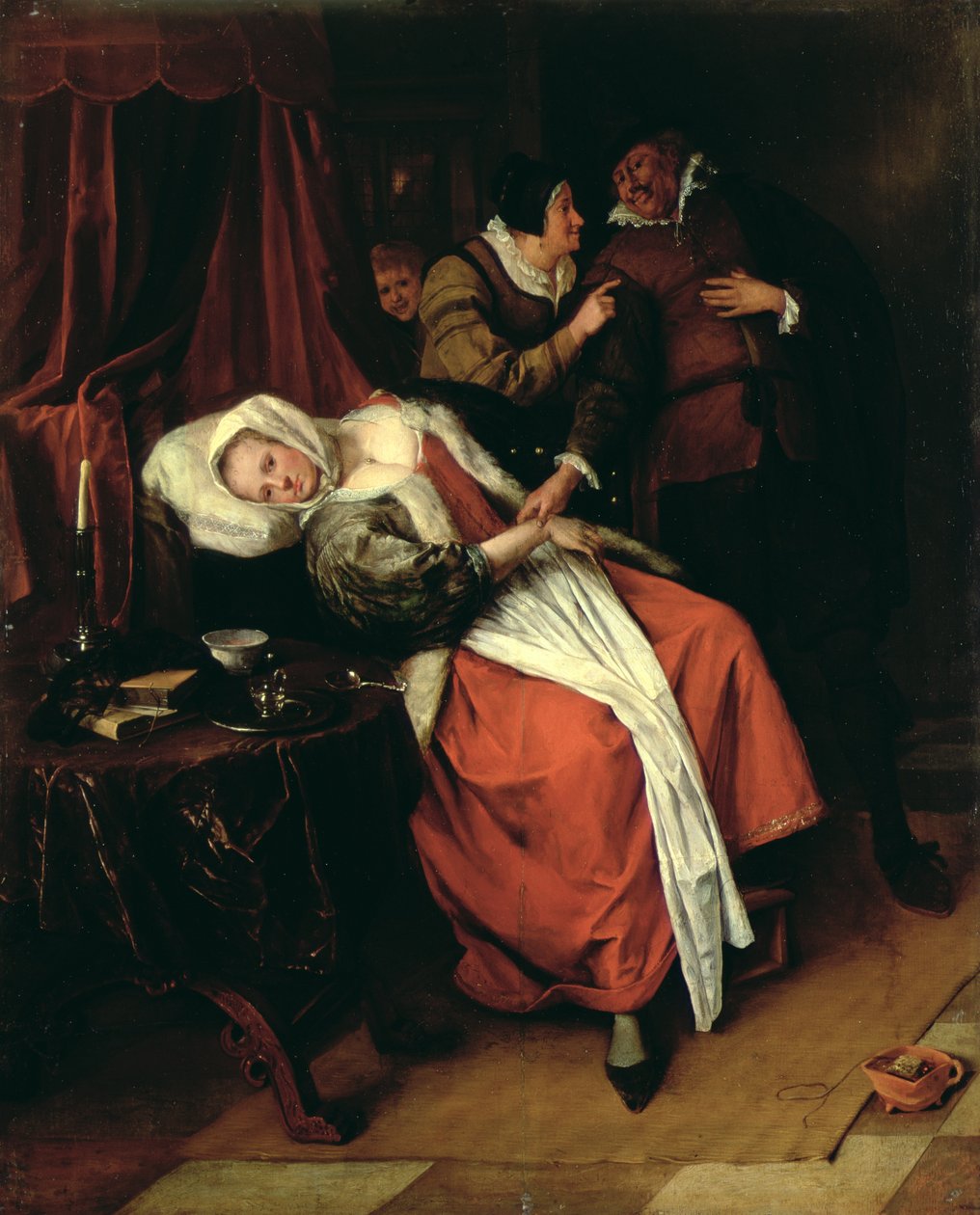 Potilas ja lääkäri, 1660-luku tekijältä Jan Havickszoon Steen