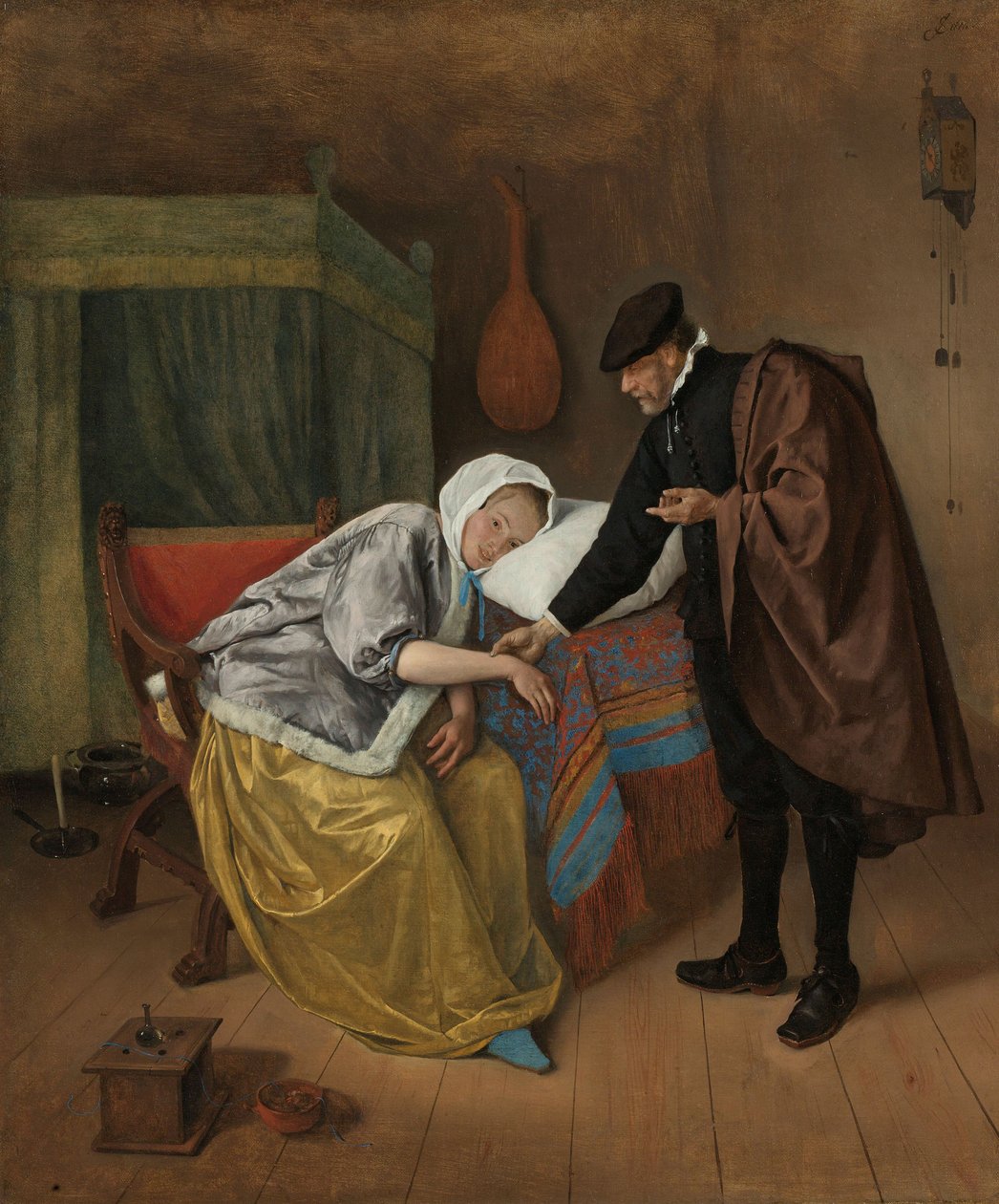 Sairas nainen, n. 1663-66 tekijältä Jan Havickszoon Steen