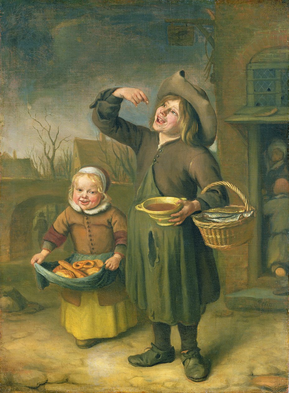 Siirapin syöjä (poika nuolee siirappia) tekijältä Jan Havickszoon Steen