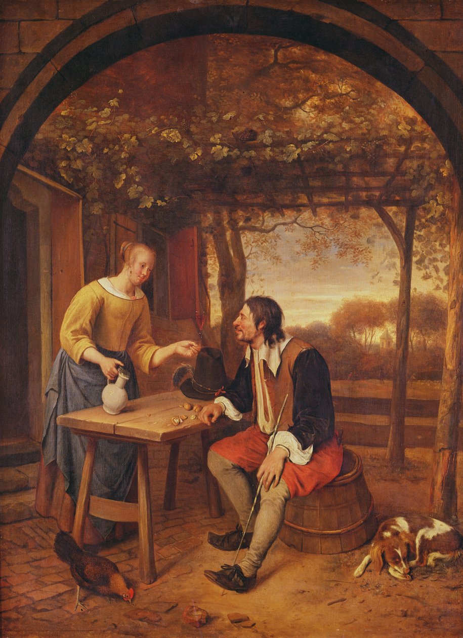 Matkailijan lepo (öljy) tekijältä Jan Havickszoon Steen