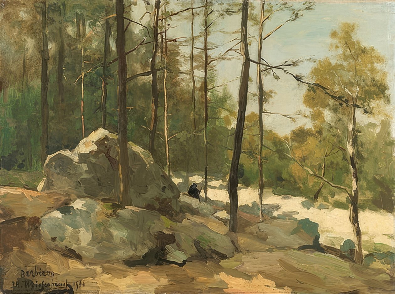 Metsäraivaus lähellä Barbizonia. 1900 tekijältä Jan Hendrik Weissenbruch