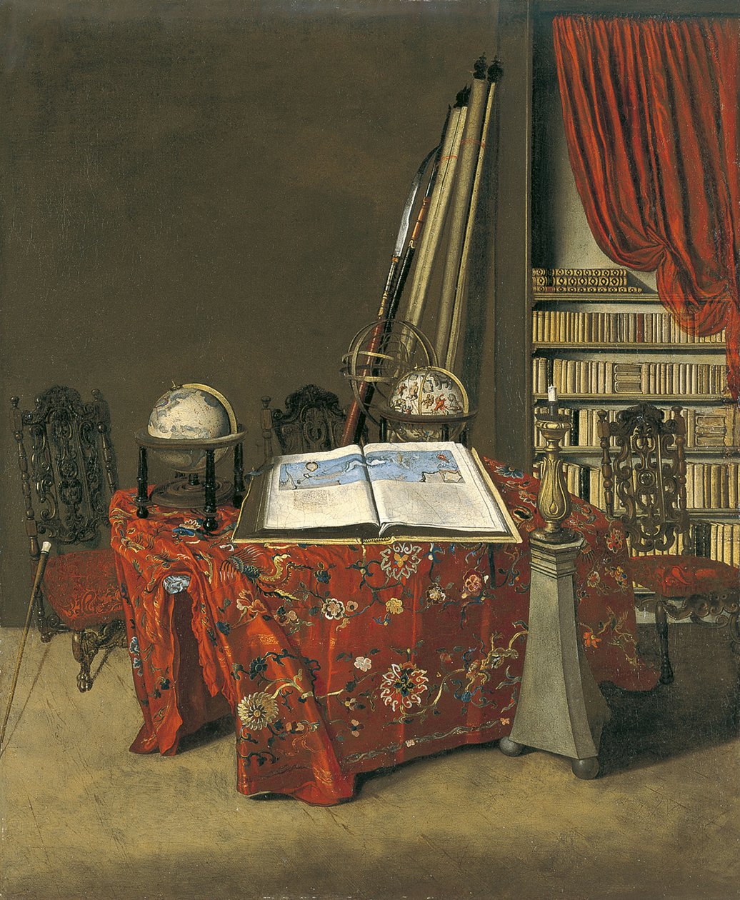 Kirjaston kulma, 1711 tekijältä Jan Heyden van der
