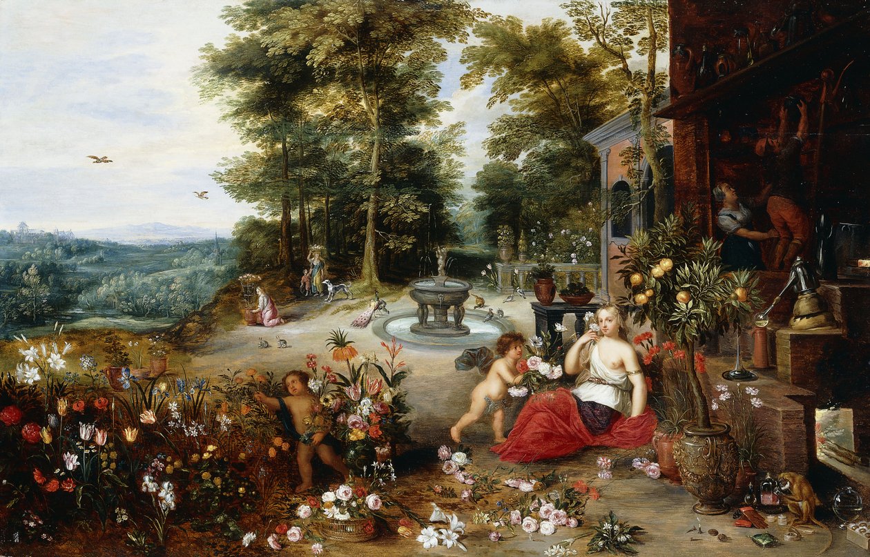 Allegoria hajusta, 1635 tekijältä Jan II Brueghel