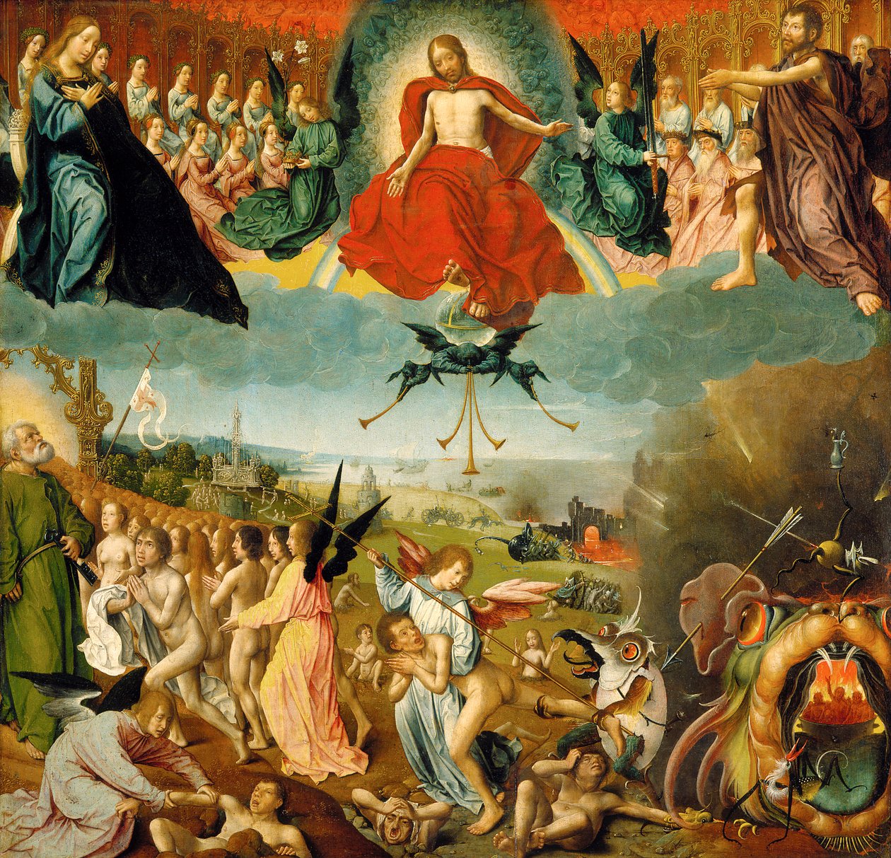 The Last Judgement, n. 1525 (öljy tammilevylle) tekijältä Jan II Provost