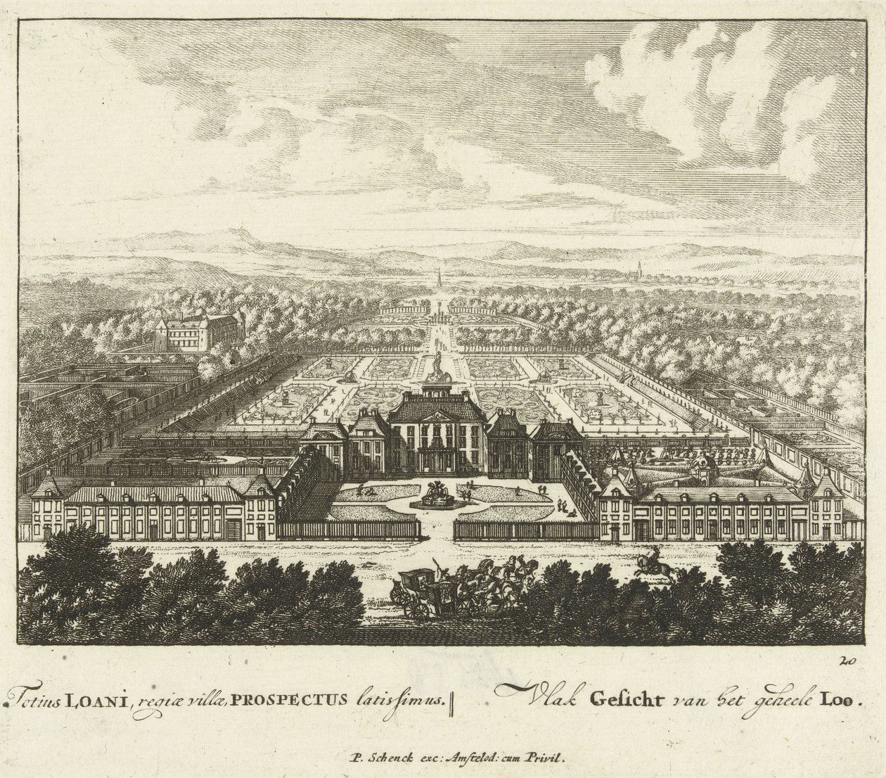 Näkymä Het Loon palatsiin, 1694-97 tekijältä Jan I van Call