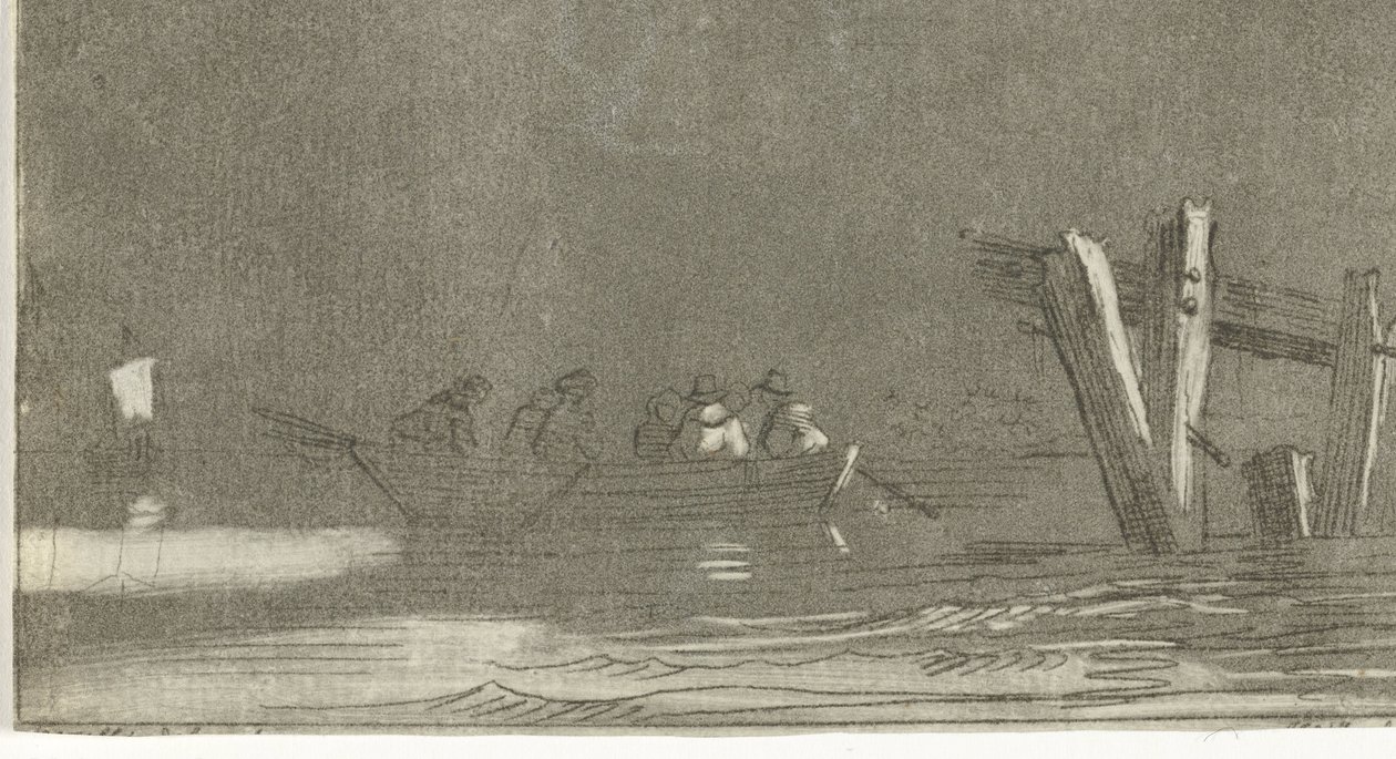 Soutuvene hahmoilla joella tekijältä Jan Izaak van Mansvelt