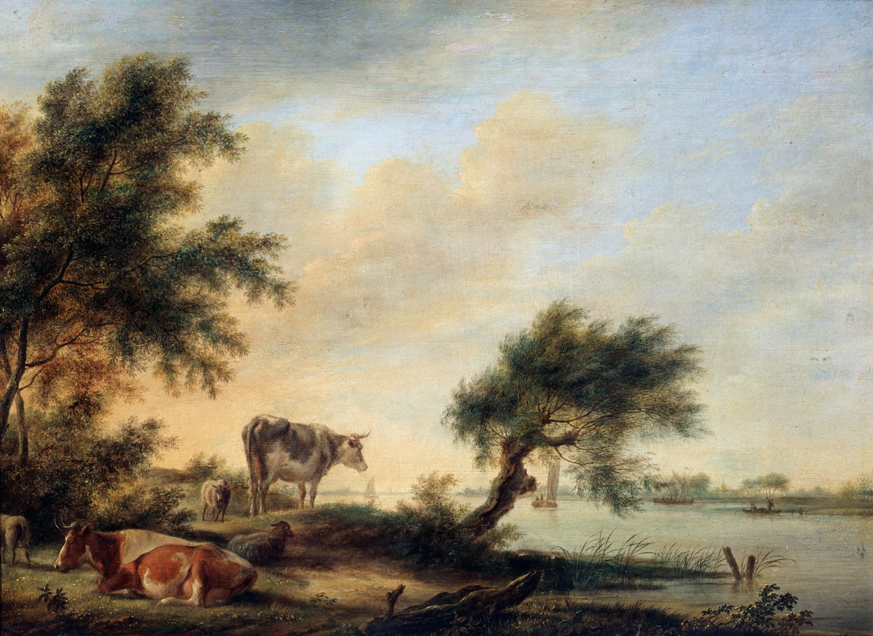 Maisema lauman kanssa, 1700-luku tekijältä Jan Jansson