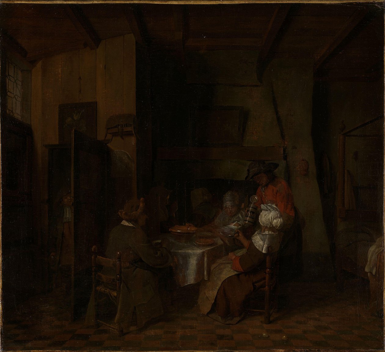 Perheen ateria talonpojan mökissä tekijältä Jan Josef Horemans the elder